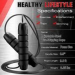 Junkin 12 Pieces Jump Ropes for Fitness with Ball Bearings Speed Jumping Adjustable Skipping Rope with Handles Christmas Stuffer for Men Women Exercise Cardio Training - Image 3
