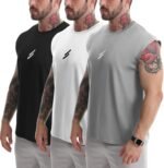 Men's Tank Tops 3 Pack Sleeveless Workout Mesh Material Quick Dry Athletic Running Gym Muscle Beach Fitness Shirts - Image 3