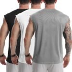 Men's Tank Tops 3 Pack Sleeveless Workout Mesh Material Quick Dry Athletic Running Gym Muscle Beach Fitness Shirts - Image 4
