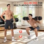 Adjustable Dumbbells Set, 20/30/40/55/60/80lbs Free Weight Set with Connector, 2 or 3 in 1 Dumbbells Set Used as Barbell, Kettlebells, Fitness Exercises for Home Gym Suitable Men/Women - Image 3