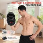 Adjustable Dumbbells Set, 20/30/40/55/60/80lbs Free Weight Set with Connector, 2 or 3 in 1 Dumbbells Set Used as Barbell, Kettlebells, Fitness Exercises for Home Gym Suitable Men/Women - Image 5