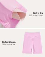 OMKAGI Workout Sets for Women Cute Doubel Layer Open Back Sports Bras Gym Shorts Outfits - Image 4