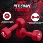 Neoprene Coated Workout Dumbbells set of 2 – Anti Roll, Non Slip with Smooth Grip Fitness & Exercise Dumbbells – Hexagon Shaped Hand Weights for Women & Men – Best Choice for Gyms & home use - Image 5