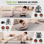 Ab Roller with Elbow Support, Ab Roller Board Core Workout Machine with 4 Wheels, Mini Pilates Reformer Equipment for Home Gym, Abdominal Full-Body Strength Exercise Trainer with Knee Pad - Image 3