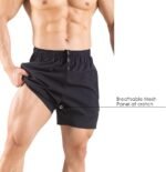 Men's 5" Running Shorts 2 Pack Quick Dry Athletic Workout Gym Shorts with Zipper Pockets - Image 5