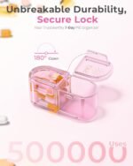 Pill Organizer, Am & Pm Pill Organizer 7 Days, Weekly Pill Case 2 Times a Day, Pill Box 7 Day, Medicine Organizer for Travel, Vitamins, Fish Oils, Supplements - Image 3
