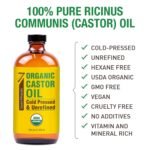 Seven Minerals New 16 fl oz Glass Bottle Castor Oil Organic Cold Pressed Unrefined Glass Bottle Pack - 100% Pure USDA Certified Organic Hexane Free - Image 3