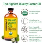 Seven Minerals New 16 fl oz Glass Bottle Castor Oil Organic Cold Pressed Unrefined Glass Bottle Pack - 100% Pure USDA Certified Organic Hexane Free - Image 4