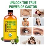 Seven Minerals New 16 fl oz Glass Bottle Castor Oil Organic Cold Pressed Unrefined Glass Bottle Pack - 100% Pure USDA Certified Organic Hexane Free - Image 5