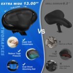 Noseless Bike Seat Cushion for Men & Women - Extra Padding & Comfort Wide Bicycle Seat, Oversized Comfortable Saddle for Peloton Bikes, Exercise Bikes, Electric Bikes, Cruiser Bikes - Image 4