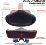 Noseless Bike Seat Cushion for Men & Women - Extra Padding & Comfort Wide Bicycle Seat, Oversized Comfortable Saddle for Peloton Bikes, Exercise Bikes, Electric Bikes, Cruiser Bikes - Image 5