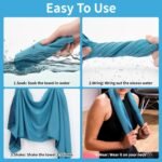 YESLIFE 4 Pack Cooling Towel 40"x12", Gym Towels for Men and Women, Soft Breathable Workout Towels for Yoga, Running, Sport, & More (Blue, Grey, Green, Pink) - Image 4