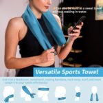 YESLIFE 4 Pack Cooling Towel 40"x12", Gym Towels for Men and Women, Soft Breathable Workout Towels for Yoga, Running, Sport, & More (Blue, Grey, Green, Pink) - Image 5