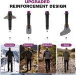 COVACURE Hiking Poles - Aluminum Alloy 7075 Trekking Poles Collapsible with Telescopic, Lightweight & Foldable Tri-fold Design Walking Sticks for Men and Women, Camping Backpacking - Image 5
