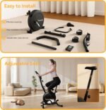Exercise Bike Stationary Bikes for Home Adjustable Indoor Cycling Bike Magnetic Resistance Workout Bike Exercise Machine with Multi-Function Comfortable Seat, Black - Image 9