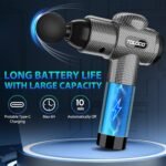 TOLOCO Massage Gun, Deep Tissue Back Massage for Athletes for Pain Relief, Percussion Massager with 10 Massages Heads & Silent Brushless Motor, Christmas Gifts for Women, Men, Carbon - Image 4