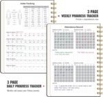 Workout Journal, Fitness Journal for Women & Men, A5 Workout Log Exercise, Fitness Trackers Plan Week With Goals, Calendar, Loss Weight Diet Training, Progress, Gym & Home Workouts (Black) - Image 3