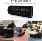 5 in 1 Foam Roller Set High Density Foam Roller Patented, Massage Stick, Massage Ball, Resistance Band for Deep Muscle Massage Pilates Yoga, Fitness for Trigger Point Release - Image 3