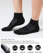 CelerSport 6 Pack Men's Ankle Socks with Cushion, Sport Athletic Running Socks - Image 4