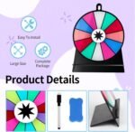 6 Inch Spinning Wheel for Prize with 12 Slots and Stand, Party Game Roulette Spinner for Events, Vendor Booths, Classroom Activities, Carnival Games - Image 3
