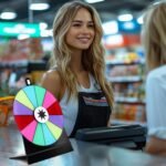 6 Inch Spinning Wheel for Prize with 12 Slots and Stand, Party Game Roulette Spinner for Events, Vendor Booths, Classroom Activities, Carnival Games - Image 4