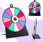 6 Inch Spinning Wheel for Prize with 12 Slots and Stand, Party Game Roulette Spinner for Events, Vendor Booths, Classroom Activities, Carnival Games - Image 7