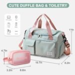 Small Gym Bag for Women, Travel Duffle Bag Carry On Weekender Bag with Shoe Compartment - Image 4