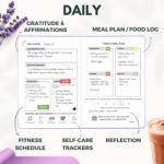 Life & Apples Wellness Journal Planner – Food Log, Fitness Tracker, Habit Tracker, Weight Loss Journal for Diet Tracking and Health Goals, Undated, Size A5 Lavender - Image 3