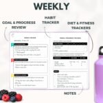 Life & Apples Wellness Journal Planner – Food Log, Fitness Tracker, Habit Tracker, Weight Loss Journal for Diet Tracking and Health Goals, Undated, Size A5 Lavender - Image 4