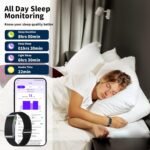 Smart Bracelet for Men Women, Fitness Tracker with Free App, 24/7 Auto Heart Rate/SpO2 Monitor, Sleep Stress Tracking Smart Health Wristband, 120+ Sports Modes with Extended Armband, IP68 Waterproof - Image 3