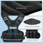 ZELUS Weighted Vest for Men and Women | 4-10lb/11-20lb/20-32lb Vest with 6 Ironsand Weights for Home Workouts | Adjustable Body Weight Vest Exercise Set for Cardio and Strength Training - Image 6