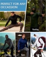 Men's Compression Shirt Hoodie with Mask, Long Sleeve Athletic Base Layer Top, Cool Dry Workout Sports Undershirt - Image 6