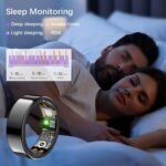 Smart Health Ring for Women Men, Fitness Tracker Ring with Heart Rate, Blood Oxygen, Sleep Tracker, Step Tracker, No Subscription Fee, IP68 Waterproof Smart Ring for iPhone & Android (Black, 8#) - Image 4