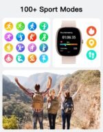 Fitness Tracker 2025 Ver. (Answer/Make Calls), 1.85" Smart Watch Fitness Watches for Women Men with 24/7 Heart Rate Blood Oxygen Monitor Sleep Tracker 100+ Sport Modes IP68 Waterproof (Pink) - Image 4