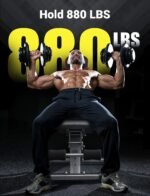 YOLEO 880LB Adjustable Weight Bench for Bench Press, MAX Foldable Weight Bench with Bench Press Stand/Extended Head for Home Gym/Full Body Workout 90 Degree Workout Bench User 6'56''(Max Version) - Image 3