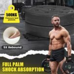 Ventilated Weight Lifting Gloves, Thick Padded Workout Gym Gloves with Full Palm Protection & Grip & Shock Absorption for Women & Men's Fitness Exercise Training - Image 4