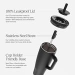 BrüMate Era 40 oz Tumbler with Handle & Straw | 100% Leakproof Insulated Water Bottle Tumbler with Lid & Flexible SoftSip Straw | Made of Stainless Steel | Cup Holder Friendly | 40oz (Nightfall Blue) - Image 3