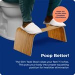 Squatty Potty Slim Teak Toilet Stool - 7-inch Height | Original Bathroom Wood Stool for Natural Positioning - Image 4