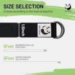 Slim Panda Yoga Strap for Stretching,Cotton Yoga Strap with Adjustable D-Ring Buckle,Non-Elastic Yoga Belt for Pilates,Gym Workouts,Physical Therapy,Improve Flexibility - Image 3