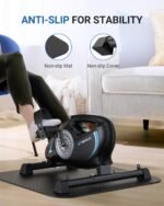 Under Desk Bike Pedal Exerciser, Quiet Magnetic Mini Exercise Bike with MERACH App for Arm, Leg Recovery, Physical Therapy, Smooth Foot Desk Cycle with 2 Resistance Bands & Non-Slip Mat - Image 3