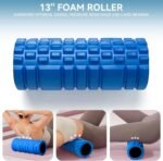 5 in 1 Foam Roller Set for Deep Tissue Muscle Massage, High Density Trigger Point Fitness Patented Exercise Foam Roller, Massage Roller, Massage Ball, Resistance Band, for Whole Body - Image 3