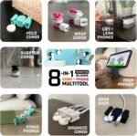 CordBrick Stocking Stuffers for Adults Cord Management Weighted Cord Holder Cable Wrap Phone Stand - Multiuse Gadget Organizer for Nightstand, Desk. Gift for Men, Durable Silicone. 1 pk Pink - Image 4