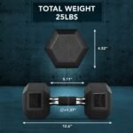 Yes4All Rubber Grip Encased Hex Dumbbell – Hand Weights With Anti-Slip 5-50 LBS Single - Image 4