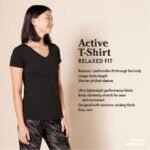 Amazon Essentials Womens Active Quick Dry Tech Stretch Short-Sleeve V-Neck T-Shirt (Available in Plus Size) - Image 3
