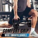 Yes4All Kettlebell Sets, 5 - 10 - 15 - 20 - 25 - 30 LB Cast Iron Strength Training Kettlebells, Wide Handles & Flat Bottom, Multi-Level from Beginners to Pros for Strength Training & Home Gym - Image 5