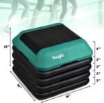 Yes4All 16"x16" Adjustable High Step Aerobic Platform with 4 Risers, Height-Adjustable 4"-6''-8''-10''-12" Step Aerobics Platform for Home Gym Exercise Fitness Workout - Image 3