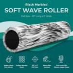 Oceanfoam Soft Tidal Roller (Black Marbled) - Low Density Foam Roller for Physical Therapy, Back Pain, Excercise & Stretching - Wave Textured - Yoga, Athletics, & Wellness - Full Size, 20" x 5" - Image 3
