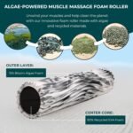 Oceanfoam Soft Tidal Roller (Black Marbled) - Low Density Foam Roller for Physical Therapy, Back Pain, Excercise & Stretching - Wave Textured - Yoga, Athletics, & Wellness - Full Size, 20" x 5" - Image 5