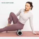 Oceanfoam Soft Tidal Roller (Black Marbled) - Low Density Foam Roller for Physical Therapy, Back Pain, Excercise & Stretching - Wave Textured - Yoga, Athletics, & Wellness - Full Size, 20" x 5" - Image 9
