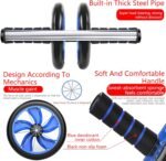 Abdominal Muscle Training Rollers, 5-In-1 Roller Kit with Knee Pads, Push-Up Bars, Handle Grips, Skipping Ropes, Home Gym Exercise Kits Suitable for Physical Training - Image 3